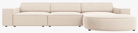 OUTLET Narożnik prawostronny sofa narożna 284/166/70 beż welur Jodie od Micadoni