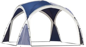 Outsunny Namiot kopułowy, Pawilon ogrodowy, Namiot kopułowy dla 6-8 osób, Namiot imprezowy, Namiot na przyjęcia na taras, balkon, Poliester, Niebieski, 3,5 x 3,5 x 2,22 m