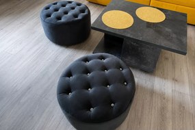 Okrągły podnóżek tapicerowany 63 cm z pikowaniem