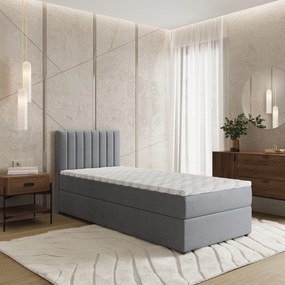 Masseno Łóżko Kontynentalne BRESEL z pojemnikiem na pościel - Szary - KRONOS 15 / 80x200 cm