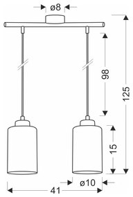 Czarna lampa wisząca ze szklanym kloszem ø 10 cm Aspra – Candellux Lighting