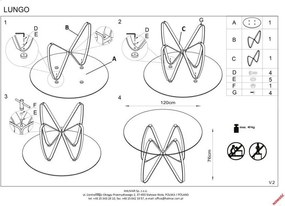 Designerski stół z okrągłym blatem ze szkła Lungo