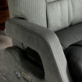 HOMCOM Fotel Relax z Elektryczną Regulacją, USB i Podnóżkiem, Wykończenie Aksamitne, Obrotowy, Regulowany, Szary