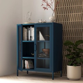 Witryna przeszklona niska granatowa: Modern GINA, 800 x 1015 x 400 mm