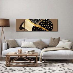 Obraz - Abstrakcja złotobrązowa N⁰1 (170x50 cm)