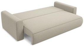 Beżowa aksamitna rozkładana/ze schowkiem sofa 238 cm Kapua – Makamii