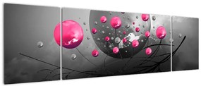 Obraz różowych abstrakcyjnych kul (170x50 cm)
