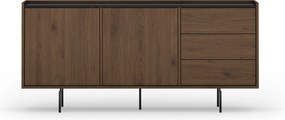 Komoda Zenar 170 cm z szufladami - orzech elegant / czarny