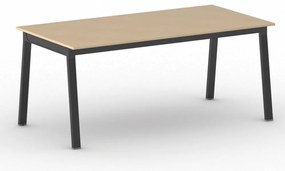 Stół konferencyjny do biura PRIMO BASIC, 180x90 cm, czarna podstawa, buk