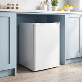 HOMCOM Mini-zamrażarka 59 l, zamrażarka stołowa, wymienny zawias drzwi, wyjmowane półki, regulacja temperatury, Biały | Aosom PL