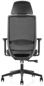 Czarne krzesło biurowe Perun, ergonomiczne, zgodne z normą BHP