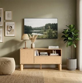 Szafka RTV stojąca SABBIA 120 cm do Salonu pod Telewizor 1 Szuflada - Dąb