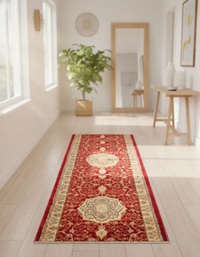Czerwony elegancki chodnik vintage na metry G2-E08