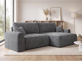 Rozkładana dwustronna sofa narożna do L NORDEN TILIA 250x140 cm, szaroniebieska