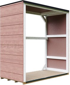 Zewnętrzny schowek na drewno opałowe - 1,14 m² - 75 x 153 x H159 cm - M980-1-REDWOOD RED