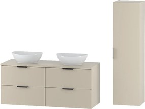 Kaszmirowy Zestaw do Łazienki 120cm Szafka Blat Umywalka Słupek Słupek Pile