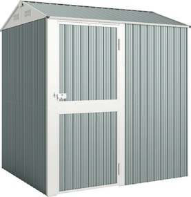 Outsunny Metalowy Domek Ogrodowy 3,5 m², Wysoki Zamykany Schowek z Pochyłym Dachem, Wentylacją i Rękawicami, 209 x 177 x 236 cm | Aosom PL