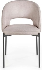 Krzesło z tapicerowanym siedziskiem i oparciem na metalowych nogach K373