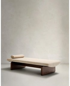 Beżowo-ciemnonaturalny szezlong z tkaniny szenilowej (strona zmienna) Topaz – Kave Home