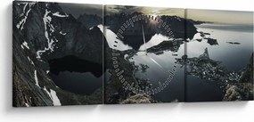 Obraz - Norweskie góry (z zegarem) (90x30 cm)