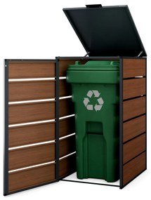 Zabudowa śmietnikowa 240L jednokomorowa, antracyt - orzech