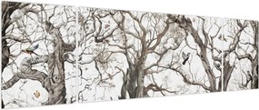 Obraz - Wzór lasu, rysunek (170x50 cm)