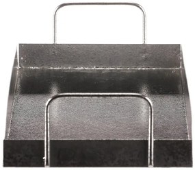 Metalowa taca z uchwytami, prostokątna, srebrna,36 x 16 x 7 cm