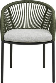 Zielone metalowe tapicerowane krzesło ogrodowe Novella – House Nordic