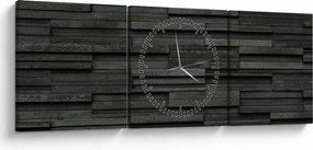 Obraz - Tekstura kamienia (z zegarem) (90x30 cm)
