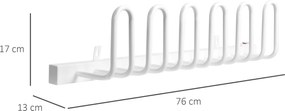 HOMCOM Suszarka do Butów, Elektryczna, Do 55° C, Montaż Ścienny, Stal, Biała, 76 x 13 x 17 cm