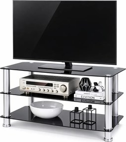 Szklany Stolik Czarny Pod Telewizor B7-H93