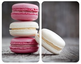 Zestaw 2 szklanych płyt ochronnych na kuchenkę Wenko Macarons, 52x30 cm