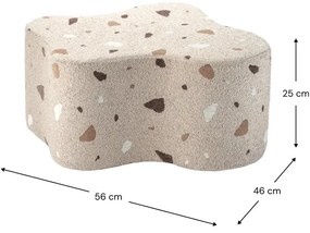 Jasnobrązowy puf dziecięcy z materiału bouclé/z tkaniny szenilowej Terrazzo Cloud – Wigiwama