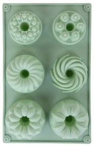 Zielona silikonowa forma na muffiny, 27 x 17 cm