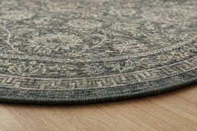 Dywan vintage INKA Oriental z Efektem Postarzenia Zielony koło 120 cm x 120 cm