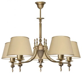 Żyrandol mosiężny z abażurami A-S5