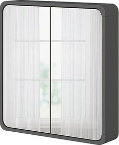 Szafka z lustrem łazienkowym antracyt/dąb 60x12x60 arla