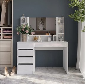 Stolik do przebierania biały/biały wysoki połysk 119.8x50.1x76 sherry