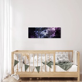 Obraz - Mandala lotosu w kosmosie (z zegarem) (90x30 cm)