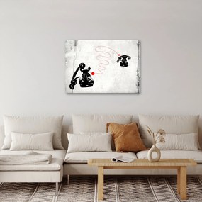 Obraz - Rysunek telefonu w stylu Banksy (70x50 cm)