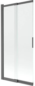 Mexen Fox parawan nawannowy 2-skrzydłowy przesuwny 85 x 150 cm, transparent, gun gray szczotkowany - 891-085-002-66-00