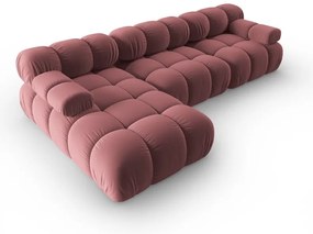 Różowa aksamitna sofa 285 cm Bellis – Micadoni Home