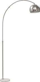 HOMCOM Lampa podłogowa, design łukowy z marmurową podstawą, 167 cm, srebrna | Aosom PL