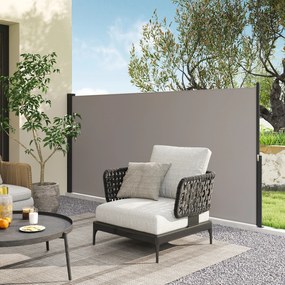 Outsunny Markiza Boczna, Rolowana, Rozsuwana, Ochrona Przeciwsłoneczna, Aluminium/Poliester, 3 x 1,4 m, Jasnoszary