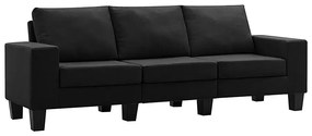 Ponadczasowa trzyosobowa czarna sofa - Lurra 3Q