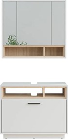 Zestaw mebli łazienkowych biały/sonoma 80x35x64 beatrice