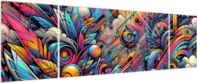 Obraz - Kolorowe graffiti (170x50 cm)
