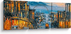 Obraz - Cable Car, San Francisco (z zegarem) (90x30 cm)