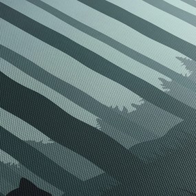 Obraz - Jeleń z wilkiem w skałach (z zegarem) (90x30 cm)