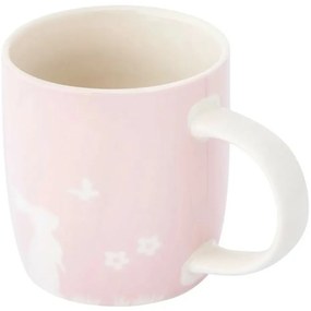 Altom Porcelanowy kubek Zając z motylem, 360 ml,różowy